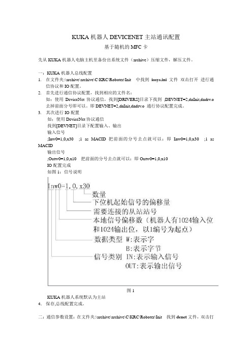 KUKA机器人DEVICENET主站通讯配置