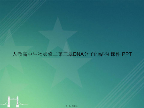 人教高中生物必修二第三章DNA分子的结构  讲课文档