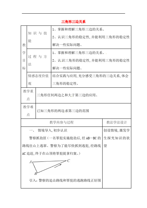 七年级数学下册第9章多边形9.1三角形9.1.3三角形的三边关系教案新版华东师大版_171