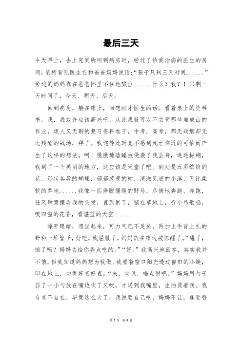 最后三天_高三作文