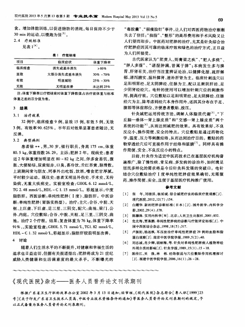 《现代医院》杂志——医务人员晋升论文刊录期刊
