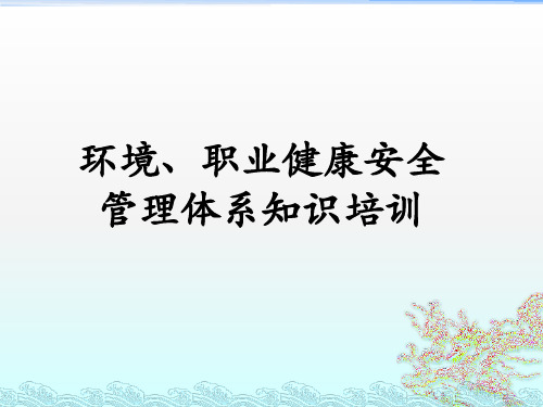 环境、职业健康安全管理体系