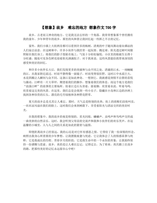 【想象】故乡  难忘的地方 想象作文700字