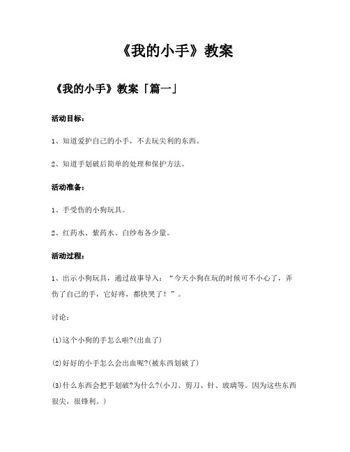 《我的小手》教案