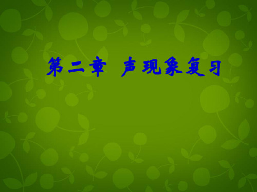 新人教版八年级物理上册-第二章-声现象复习(共54张PPT)