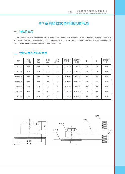 BPT系列吸顶式塑料通风换气扇