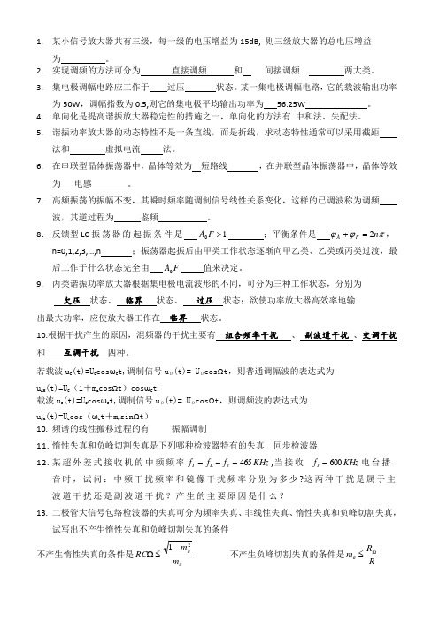 高频电路习题总结