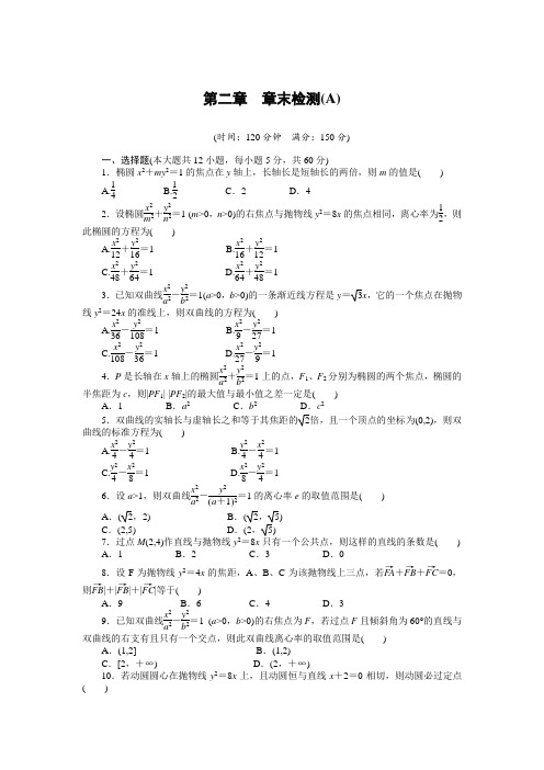 人教a版数学【选修1-1】：第二章《圆锥曲线与方程》章末检测(a)(含答案)