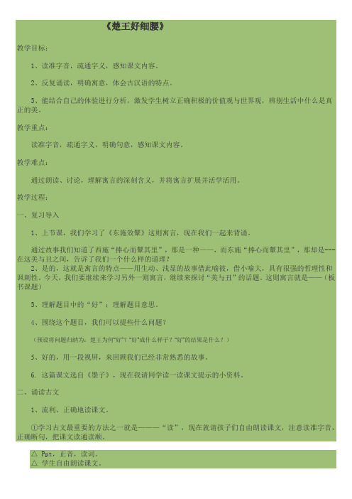 《楚王好细腰》(教案)