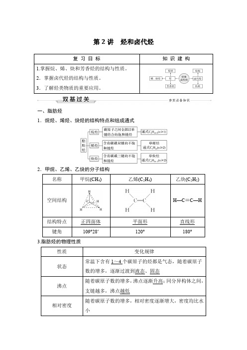 人教版化学2022版高考总复习 第2讲 烃和卤代烃 教师word文档