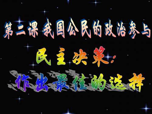 民主决策：作出最佳选择