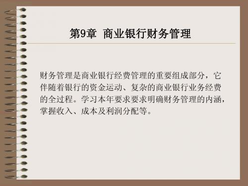 第09章 商业银行财务管理