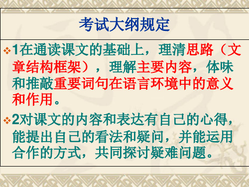 初中语文阅读理解答题技巧完整ppt课件