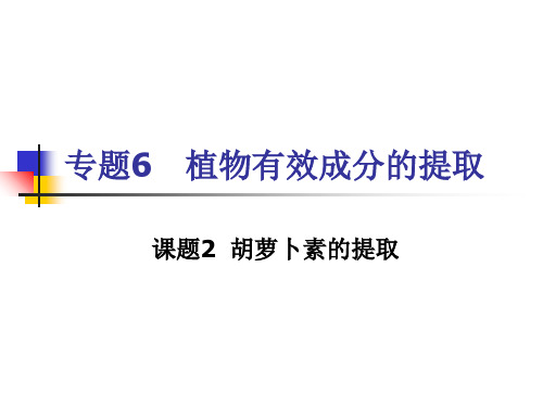 专题6植物有效成分提取