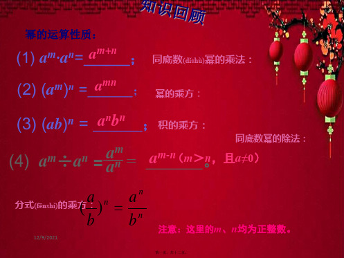 八年级数学 第1章 分式1.3 整数指数幂1.3.2 零次幂和负整数指数幂 