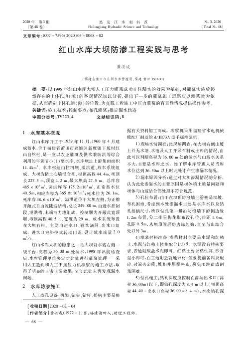 红山水库大坝防渗工程实践与思考