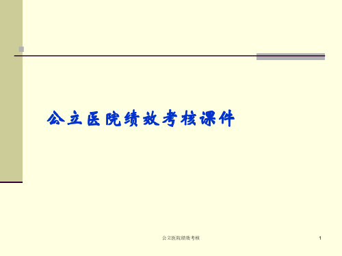公立医院绩效考核课件
