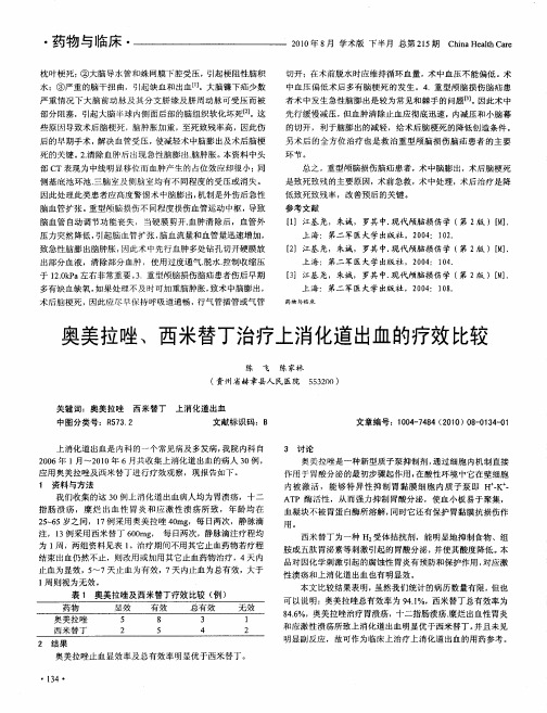 奥美拉唑、西米替丁治疗上消化道出血的疗效比较
