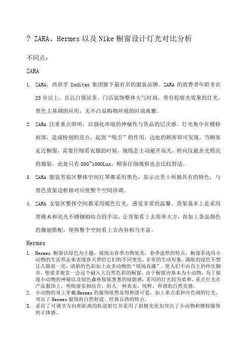 橱窗设计灯光分析