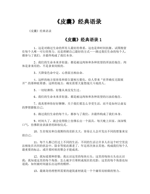 《皮囊》经典语录