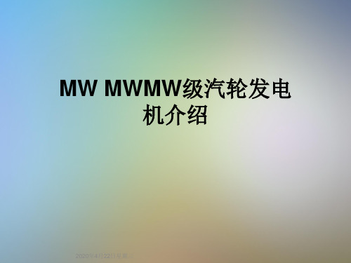 MW MWMW级汽轮发电机介绍