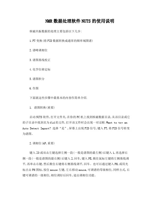 NMR数据处理软件NUTS的使用说明