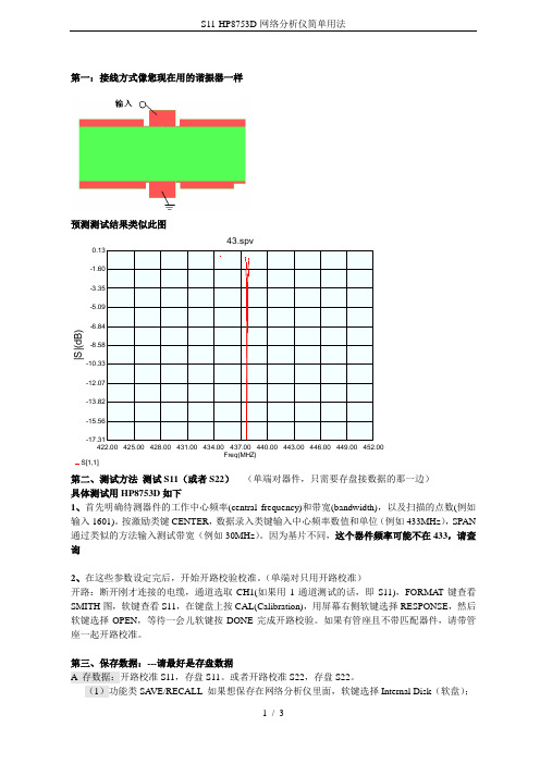 S11-HP8753D-网络分析仪简单用法