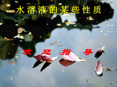 初三化学溶液的性质-上海教育版