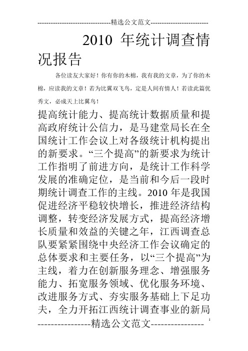 2010年统计调查情况报告_0