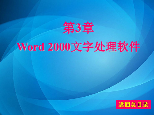 大学计算机基础  第3章 Word 2000文档处理软件