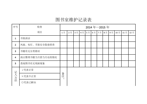 图书室维护记录表