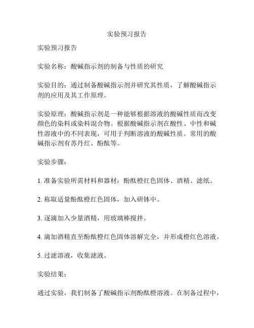 实验预习报告