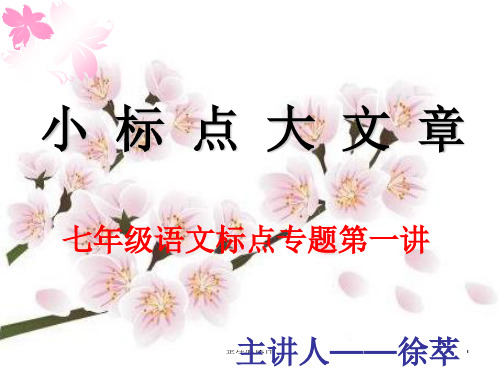 七年级语文标点专题第一讲--逗号顿号分号简单ppt课件