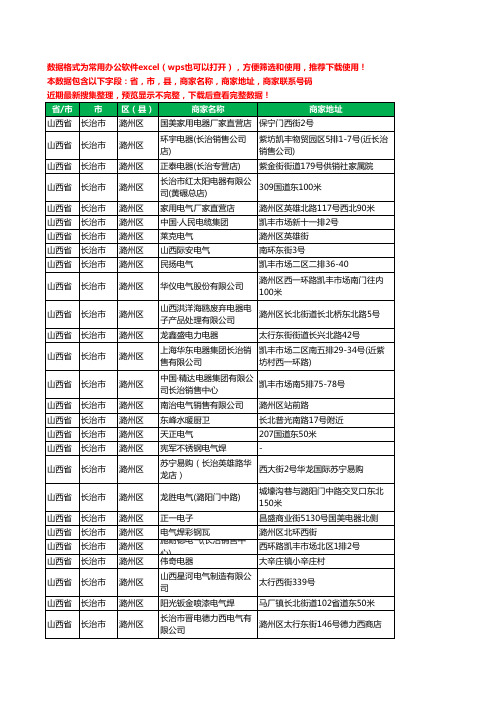2020新版山西省长治市潞州区电器有限公司工商企业公司商家名录名单黄页联系电话号码地址大全52家