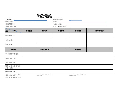 供应商对账单