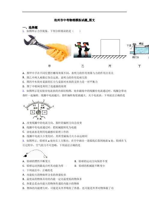 沧州市中考物理模拟试题_图文