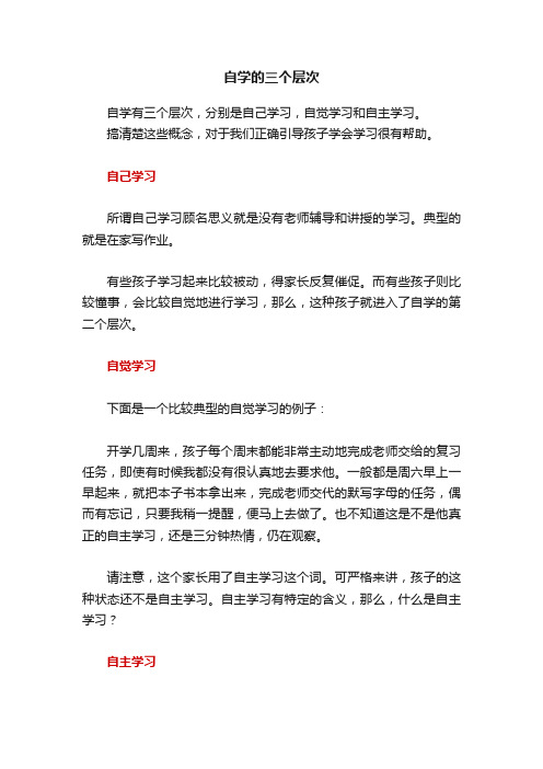 自学的三个层次