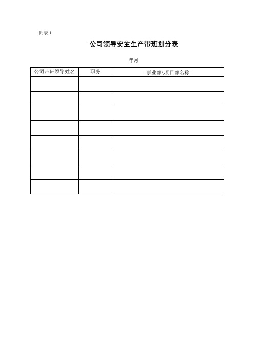 领导带班检查记录表