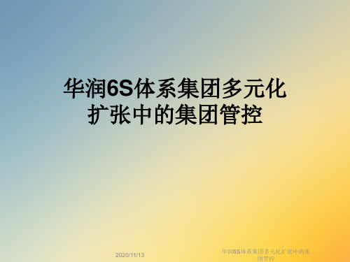 华润6S体系集团多元化扩张中的集团管控