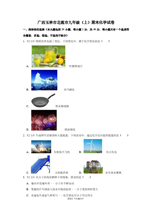 广西玉林市北流市九年级(上)期末化学试卷