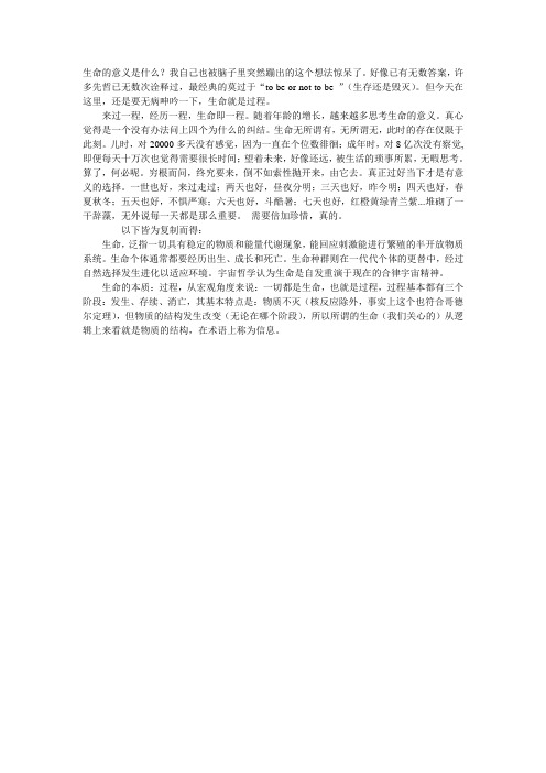 生命的意义是什么