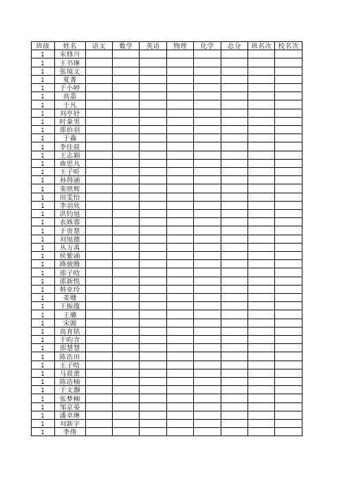 登分表