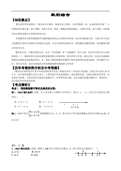 2018年中考数学复习(八)：数形结合