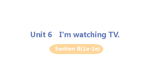 人教版七年级英语下册Unit 6 SectionB 1a-1e 教学课件