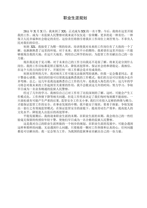 警察职业生涯规划