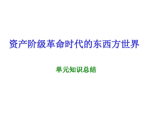 资产阶级革命时代的东西方世界(单元总结)