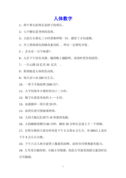 人体数字