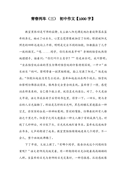 青春列车(三) 初中作文【1000字】
