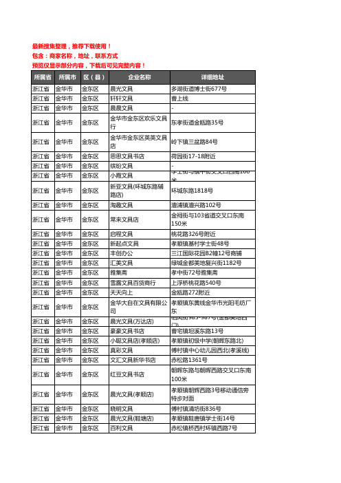 新版浙江省金华市金东区办公用品企业公司商家户名录单联系方式地址大全41家