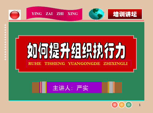 如何提高组织执行力讲义版BPPT演示文稿